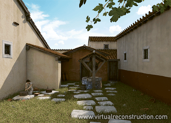 Reconstruction of the artisan's societies headquarters in Aquincum.
